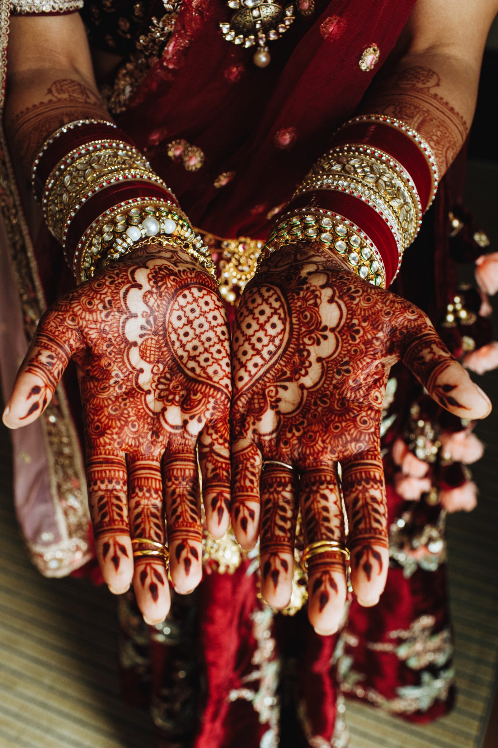 Traditional indian heart ornament on hands colored by henna and Mehndi Cone - Image 3